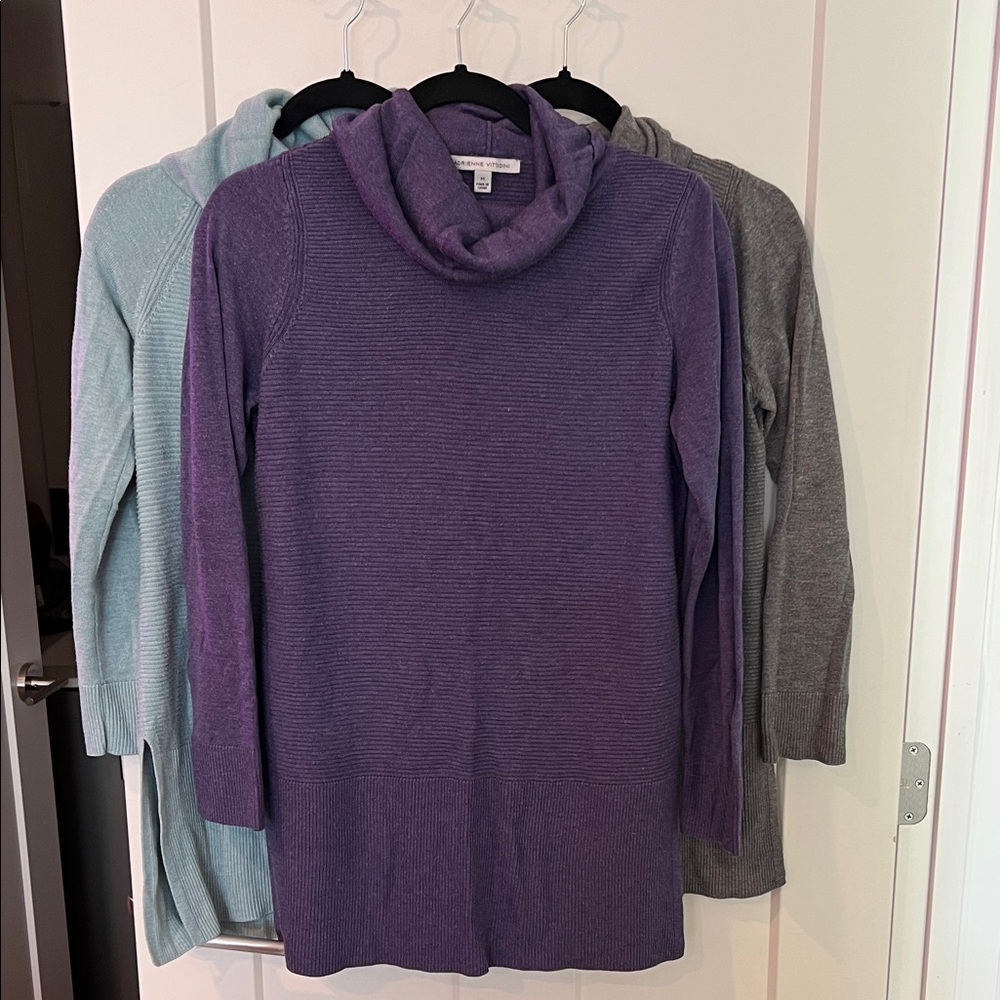 Adrienne Vittadini Cowl Neck Sweaters set of 3